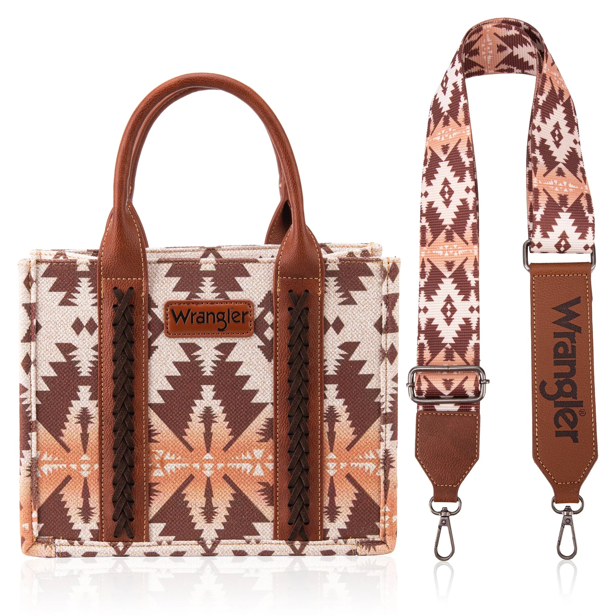 WG2203-8120S Wrangler Southwestern Print Small Canvas Tote