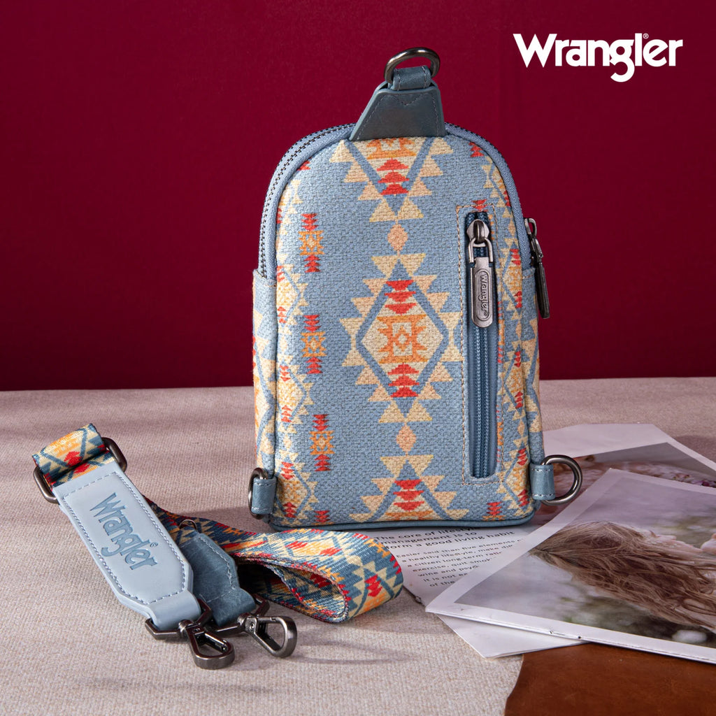 WG2205-210 Wrangler Aztec Print Crossbody Sling Chest Bag