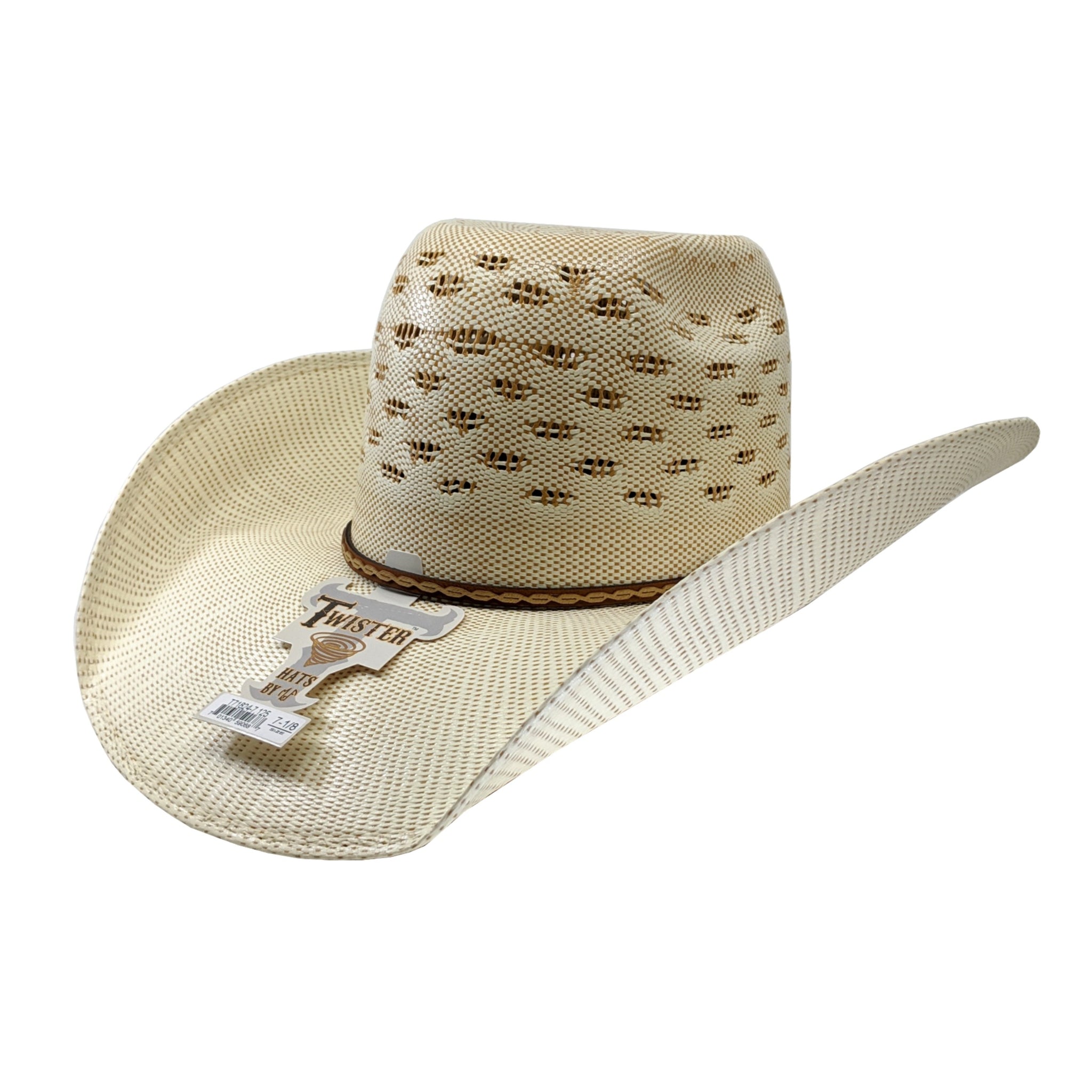 Twister Ivory/Tan Bangora Straw Cowboy Hat (4 1/2" Brim)