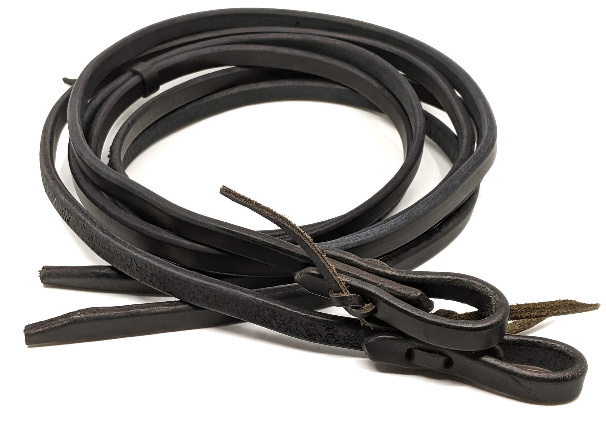 Black Leather Show Split Reins With Waterloops – Heck Of A Lope