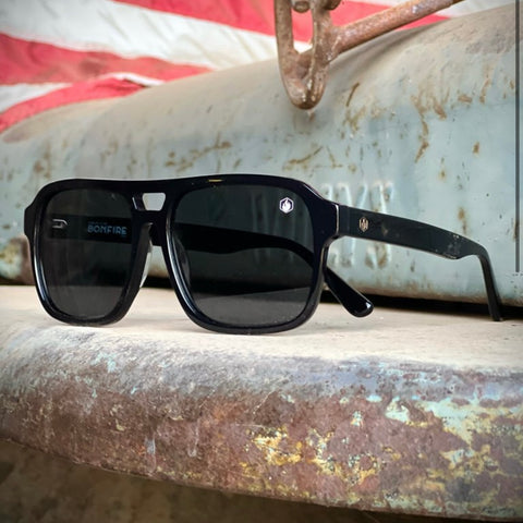 American Bonfire “Rattler” Black Polarized Sunglasses