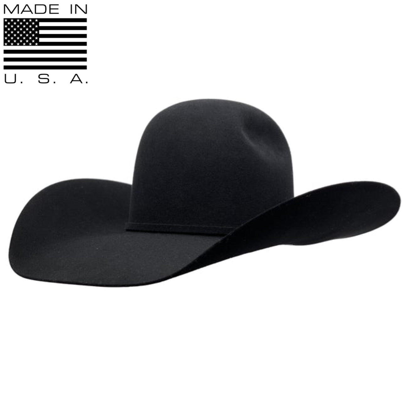 Men's Wool Felt Cowboy Hat in Black - Accessories