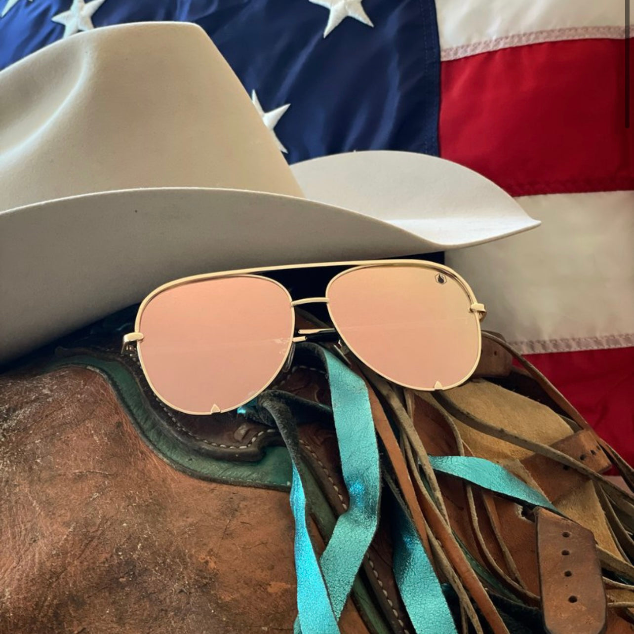 American Bonfire “Jaden” Pink Guitar Polarized Sunglasses