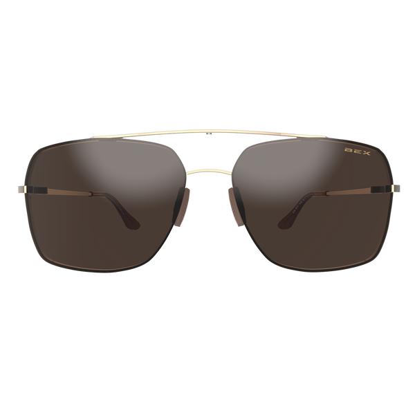 BEX Pilot Polarized Sunglasses (Gold/Brown)